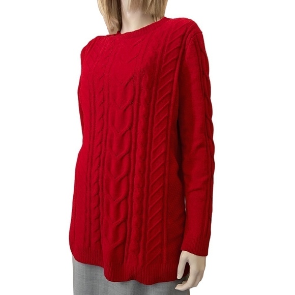 J. Jill Chenille Cable Knit Pullover Sweater Crew Neck Cosy Super Soft Size M/T - Picture 2 of 13